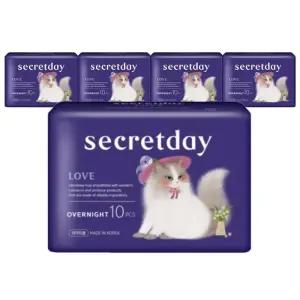 [시크릿데이] 시크릿데이 러브 날개형 생리대 오버나이트 10Px5팩