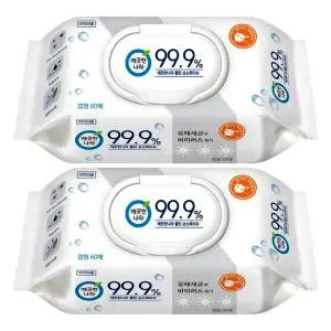 깨끗한나라 클린 손소독 티슈 캡형 60매 X 2개