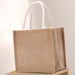 [하프클럽/]사각  가방 기저귀 수납백 학생용 내구성 강한 황마 특대