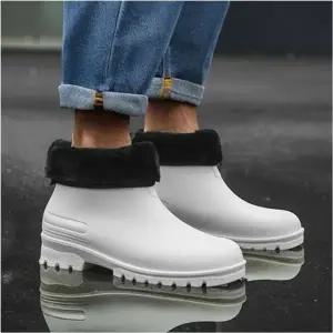 퍼안감 2컬러 단목 남자 겨울 기모 장화 레인부츠 방한 방수