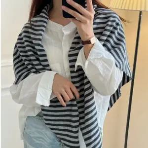 클래식 겨울 숄 머플러 니트 스트라이프 머플러 선물