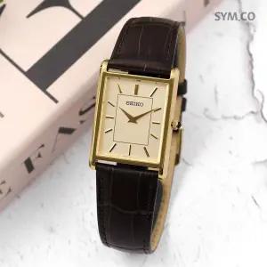 SWR106P1 사각케이스 아날로그 사파이어 캐쥬얼 정장 남자 가죽 시계 d