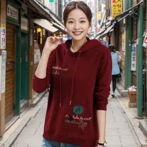 클래식 레터링 후드티 봄 가을 여성 티셔츠