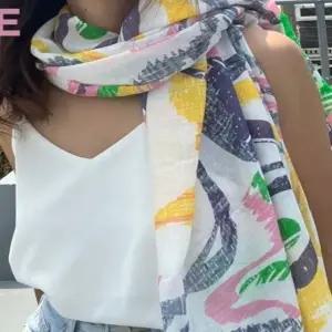 대형 사각 스카프 봄 스카프 커버업 와이드 숄