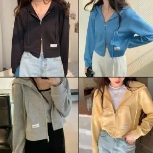 투지퍼 크롭 후드티 투웨이 숏 봄가을 데일리 후드집업