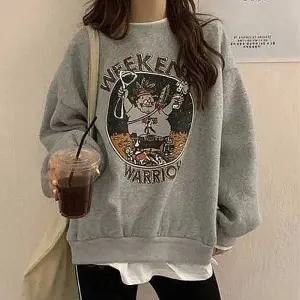 여성겨울룩 기모 데일리맨투맨 따뜻한맨투맨 박시핏티셔츠 기모롱슬리브 박시핏