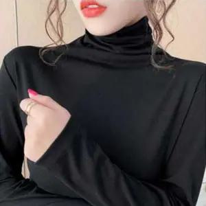 겨울목티검정폴라티 부드러운목티검정목티 코디 여자 여자목티흰폴라티 검정