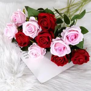 인테리어 조화 장미꽃 한송이 4color LM-0818