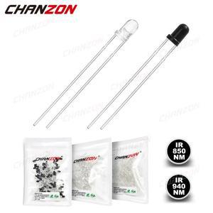 100pcs 3mm IR LED 방출 다이오드 850nm 940nm 송신기 이미 터 수신기 적외선 포토 트랜지스터 보이지 않는