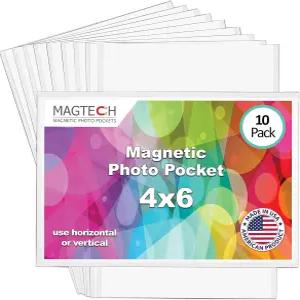Magtech 마그네틱 포켓 액자 흰색 4 x 6 인치 사진 10 미국산 팩 14610