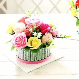 로즈플라워케이크 용돈박스 30 핑크 꽃 케이크 선물 함 생일 박스 다용 상자 소품 화분