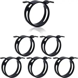 실리콘 진공 공기 및 수도 호스용 36mm 블랙 일정 장력 밴드 호스 클램프 6개 u2013 헤비 듀티 스프링 유형