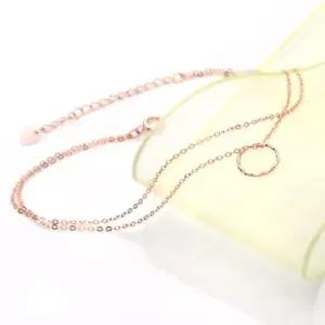 정품 14K Gold 로즈골드 써클 더블 체인 팔찌 JGs6+7InN