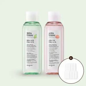 [스킨푸드][택1] 건성/지성 각질 케어 토너 2종 200ml + (증정) 100%순면패드 7매입