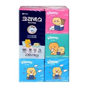 크리넥스 카카오 미니 각티슈 230매 6개입x1팩