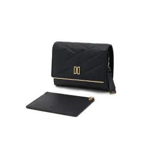 [롯데백화점]닥스 액세서리 [선물포장/쇼핑백동봉]블랙 가죽 DD로고 골드바 장식 반지갑 DCWA2E414BK