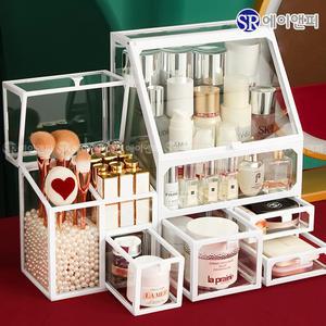 GLASS 화장품 정리함 서랍형 브러쉬 정리대 립스틱 정리대 화장대 정리 메이크업 꽂이
