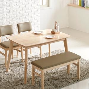 [헤닝] 소피아 원목 4인 식탁세트 벤치형