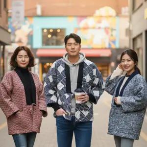 러블리썬 한텐 커플잠옷 일본 홈웨어 실내 방한복 커플잠옷