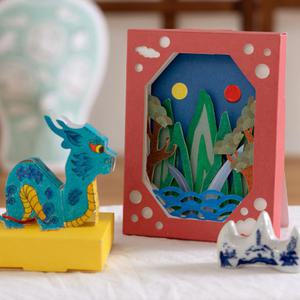 [오피스스쿨] 민화샵 페이퍼 시어터 카드 만들기 (일월오봉도) 입체 종이카드 꾸미기 diy 페이퍼아트 전통