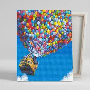 아트박스/아이러브페인팅 DIY캔버스형 보석십자수 40x50cm 풍선과집