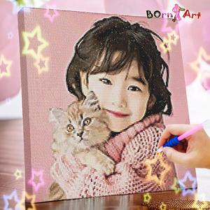 본아트 보석십자수 주문제작 캔버스 사진 비즈 큐빅