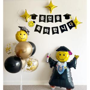 (졸업 풍선세트) 졸업 풍선세트 스마일 삼둥이의 졸업식 포토존 2023