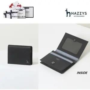 [롯데백화점]헤지스ACC [선물포장][완판리오더] 네이비 가죽 라인배색 카드지갑[명함지갑] HJHO3E602N3