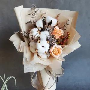 [목화꽃다발 베이지] 졸업식 여자친구 남자친구생일 부모