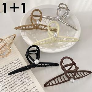 심플 진주 올림머리 헤어 집게핀 6종 2P