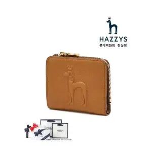 [롯데백화점]헤지스ACC [선물포장]HIWA4E252W2_여성 브라운 퍼피 엠보 라운드지퍼 반지갑