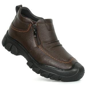 행텐 겨울 소가죽 털 부츠 남성 신발 지퍼 워커 방한화 작업화