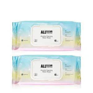 더페이스샵 올클리어 미셀라 클렌징 워터 티슈 40매 x 2ea