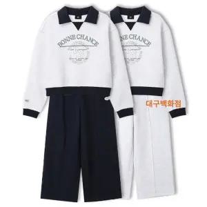 [대구백화점] [레노마키즈]여아 기모 배색 카라 상하복 세트(R2349T158/P255)