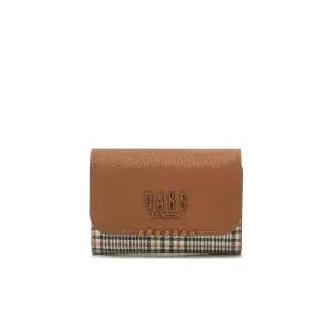 [롯데백화점]닥스 액세서리 [쇼핑백동봉] 브라운 체크패턴 가죽콤비 3단 반지갑 DCWA4E624