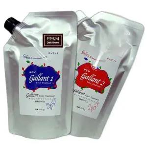 웰빙 저자극 염색약 총1000g 오징어먹물 함유 트리트먼트 효과 갤런트칼라크림 새치커버 스피드염색