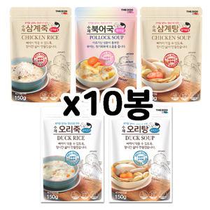 더독 수제 강아지 고양이 겸용 보양식 10개골라담기 삼계죽/삼계탕/오리죽/오리탕 영양간식