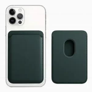 르랑 맥세이프 호환 가죽 카드 지갑 케이스 진그린-핸드폰 아이폰 자석 홀더CAC01C10