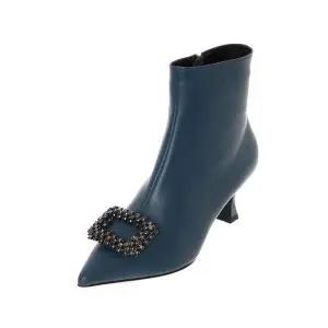 [NS홈쇼핑][SODA] 소다제화 여성 스퀘어 보석장식 앵클부츠 청록색 ALB310 LS-64..