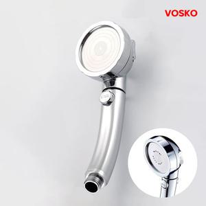 보스코 3단 분사 크롬 샤워기 헤드 온오프 버튼 샤워헤드 수압상승 절수