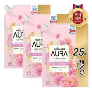 샤프란 아우라 초고농축 섬유유연제 윌유메리미 리필 1.7L 3개