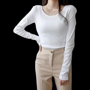 [다잇템]여자 딱붙는 민무늬 롱슬리브 베이직 티셔츠