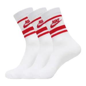 (240∼270mm)나이키 에브리데이 에센셜 3팩 중목 스포츠 양말 화이트 레드 DX5089-102-1