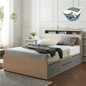 LED USB 수납 퀸침대 프레임 서랍형 WFH7UYE