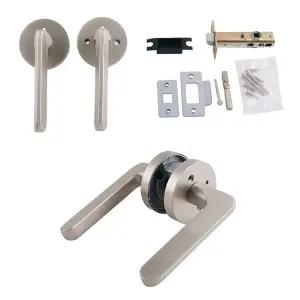 플랫실버 버튼잠금 방문손잡이 WFFY3DA