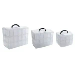 투명 3단 보관 깔끔한 정리 상자-대형 W5BA3B4