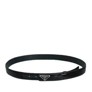[중고명품] 100 블랙 시퀸 삼각 로고 벨트