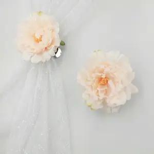 1BA 커튼집게 2개 커텐집게 꽃장식 실크플라워 조화 창문 인테리어소품