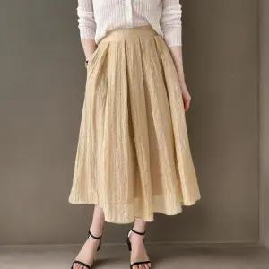 여성용 여름 반투명 레이어드 롱치마