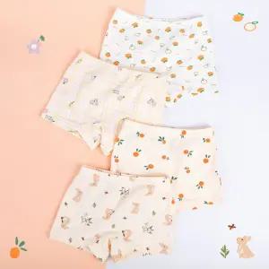 달콤캐럿 여아 아동팬티[4매입] 유아사각팬티 드로즈팬티세트 어린이면속옷 아기 키즈 주니어드로우즈